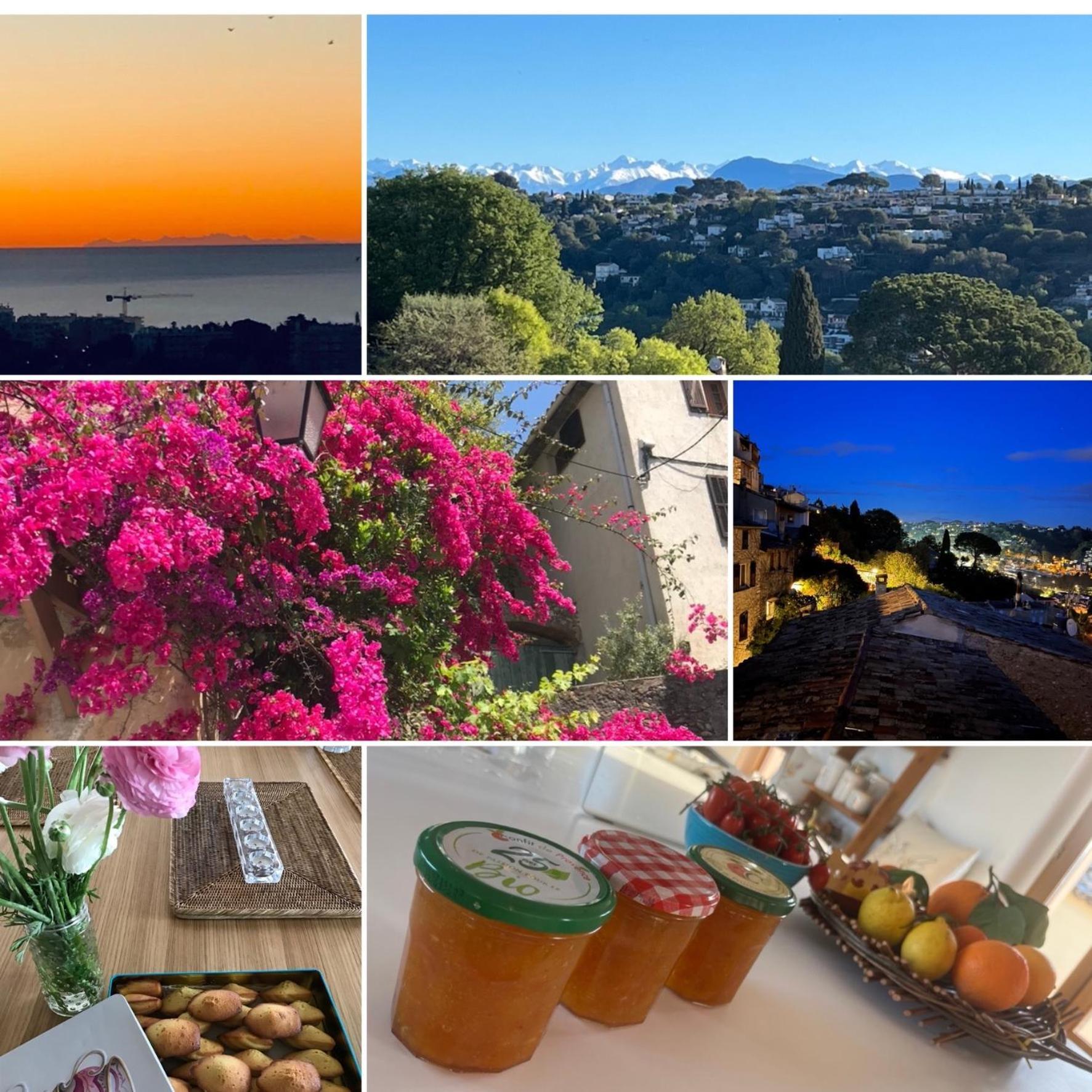 Apartamento Bed & Breakfast Les Hauts De Cagnes Vue Mer Et Montagne Exterior foto